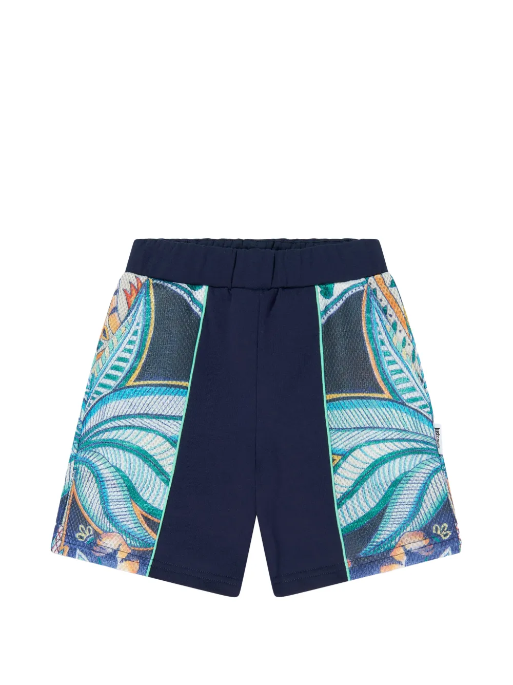 Just Cavalli Kids floral-print panel shorts - Blu
