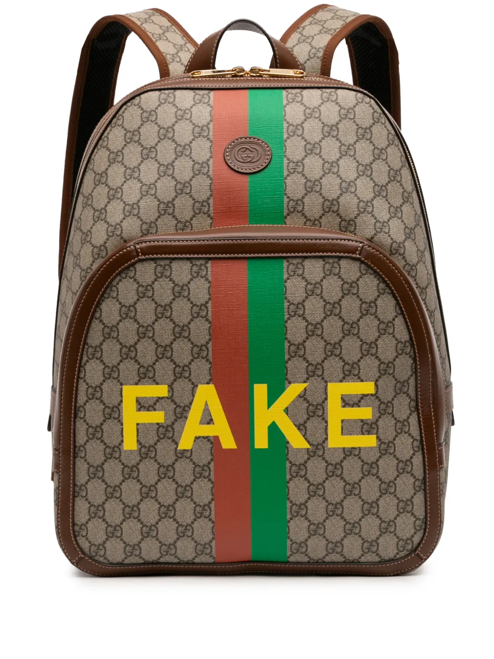 Gucci Pre-Owned 2016-2025 Medium GG Supreme Fake Not backpack - Marrone