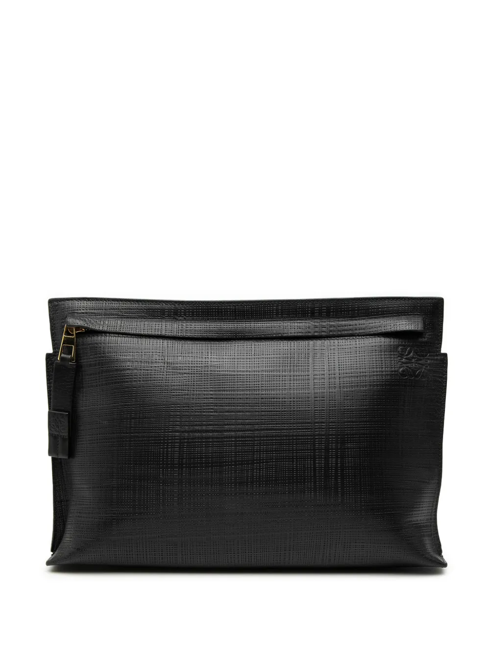 Loewe Pre-Owned 2020-2025 Leather Anagram T clutch bag - Nero