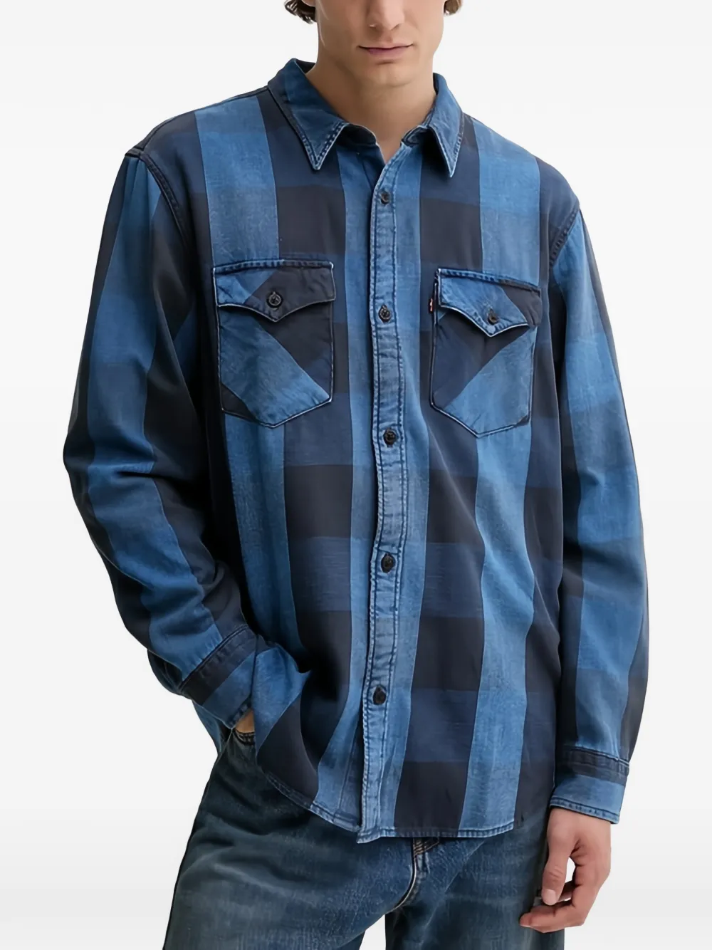 Levi's Geruit overhemd met borstzak Blauw