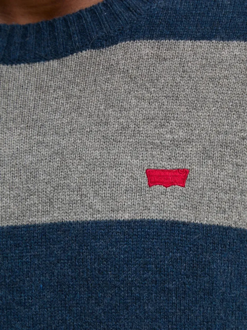 Levi's Original Housemark striped logo-patch sweater Blauw
