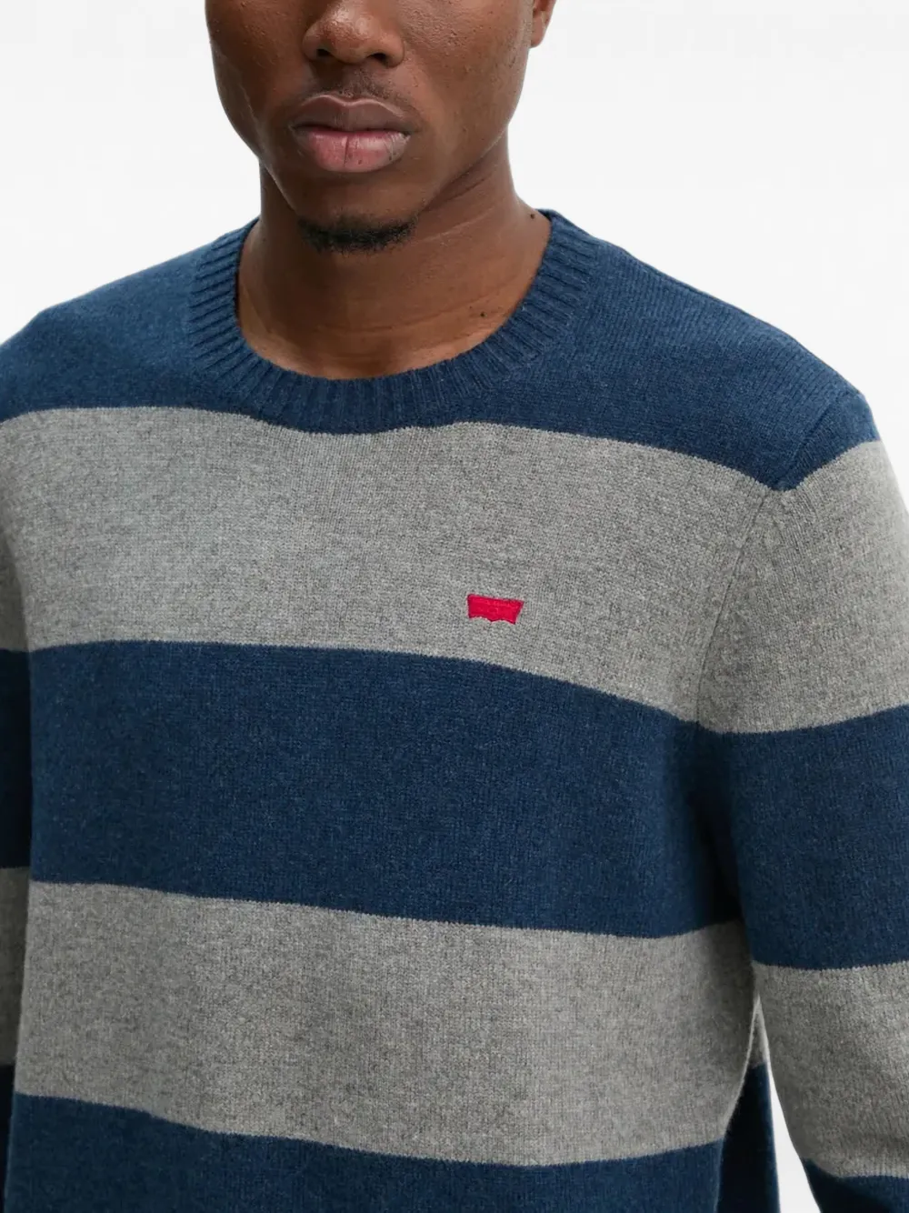 Levi's Original Housemark striped logo-patch sweater Blauw