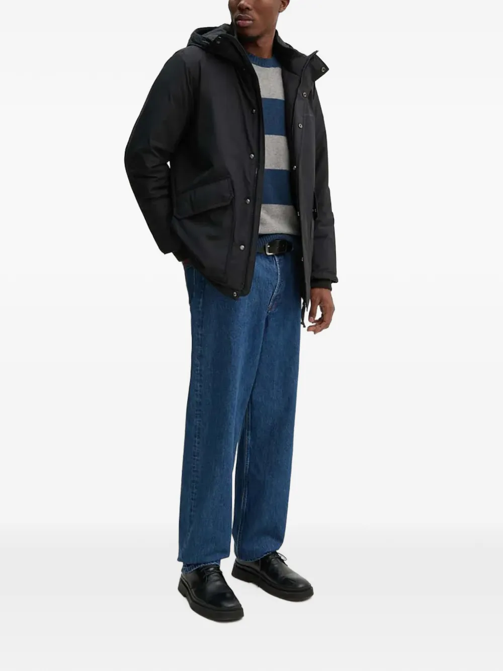 Levi's Original Housemark striped logo-patch sweater Blauw