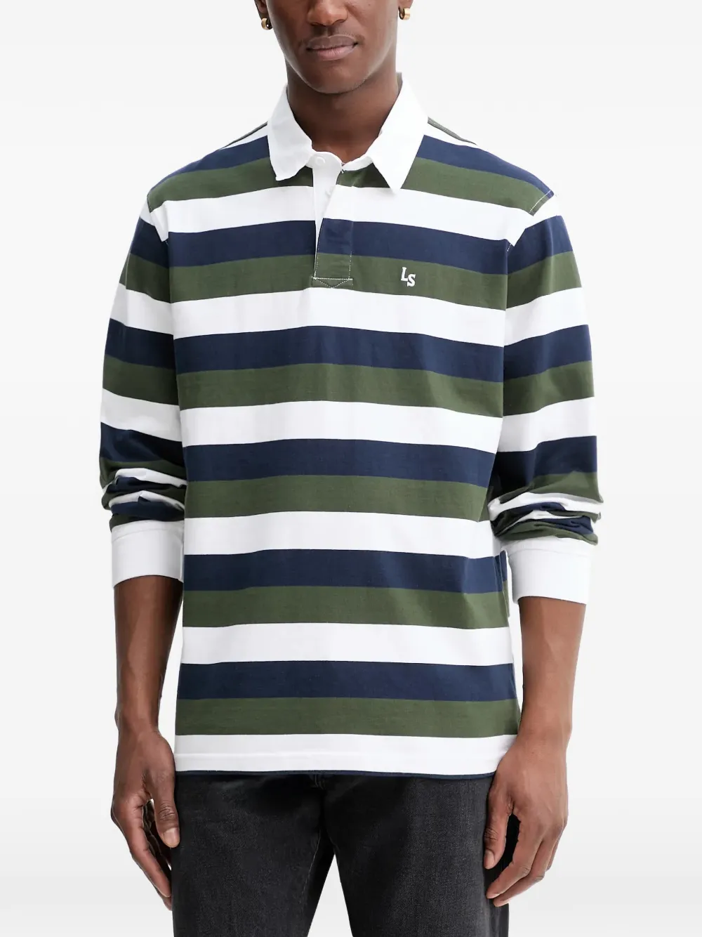 Levi's Union Rugby striped long-sleeve polo shirt