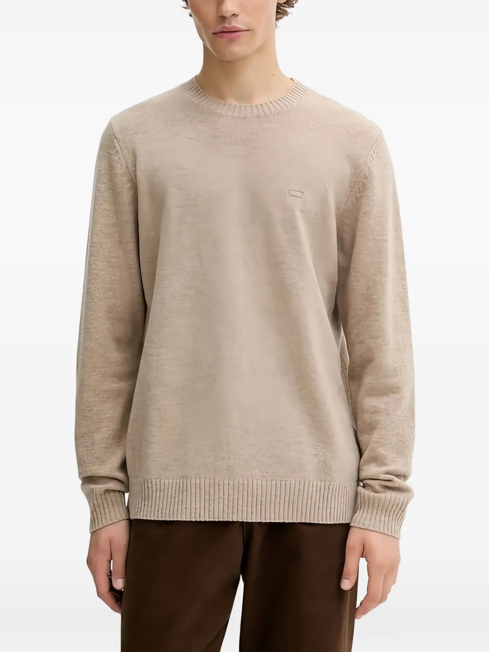 Levi's logo-embroidery crew-neck sweater - Toni neutri