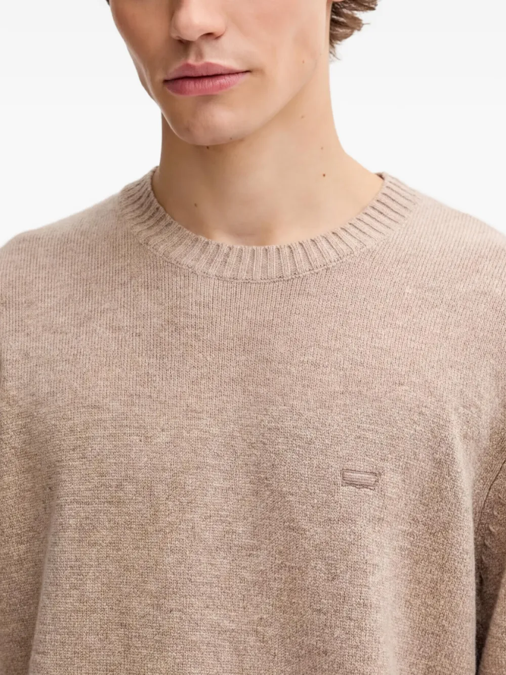 Levi's Trui met geborduurd logo en ronde hals Beige