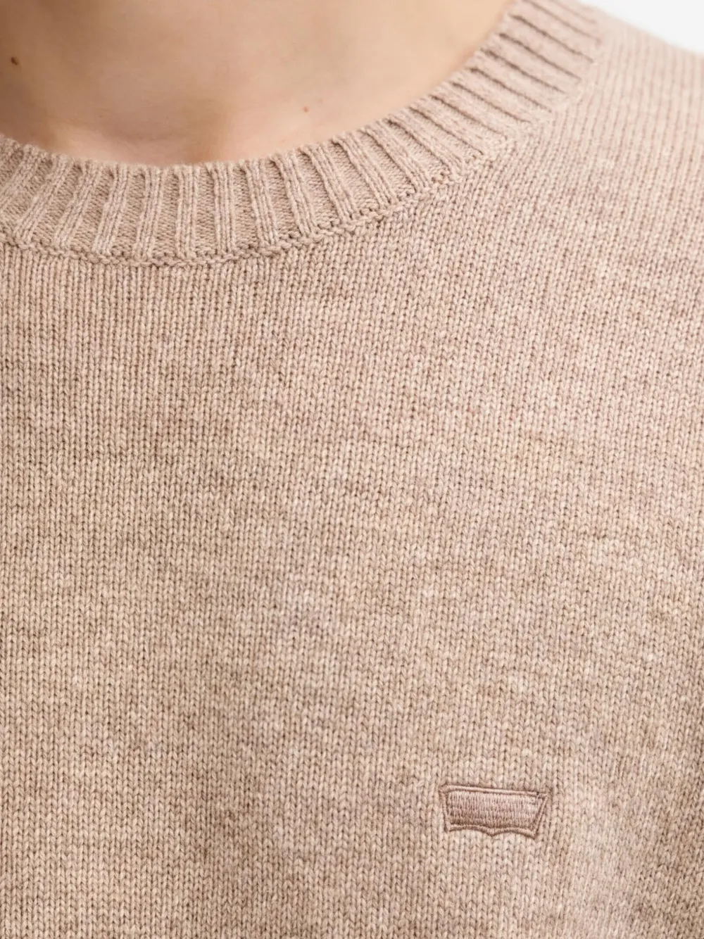 Levi's Trui met geborduurd logo en ronde hals Beige