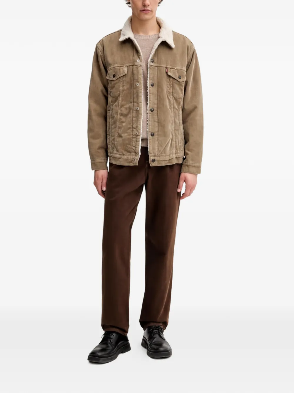Levi's Trui met geborduurd logo en ronde hals Beige