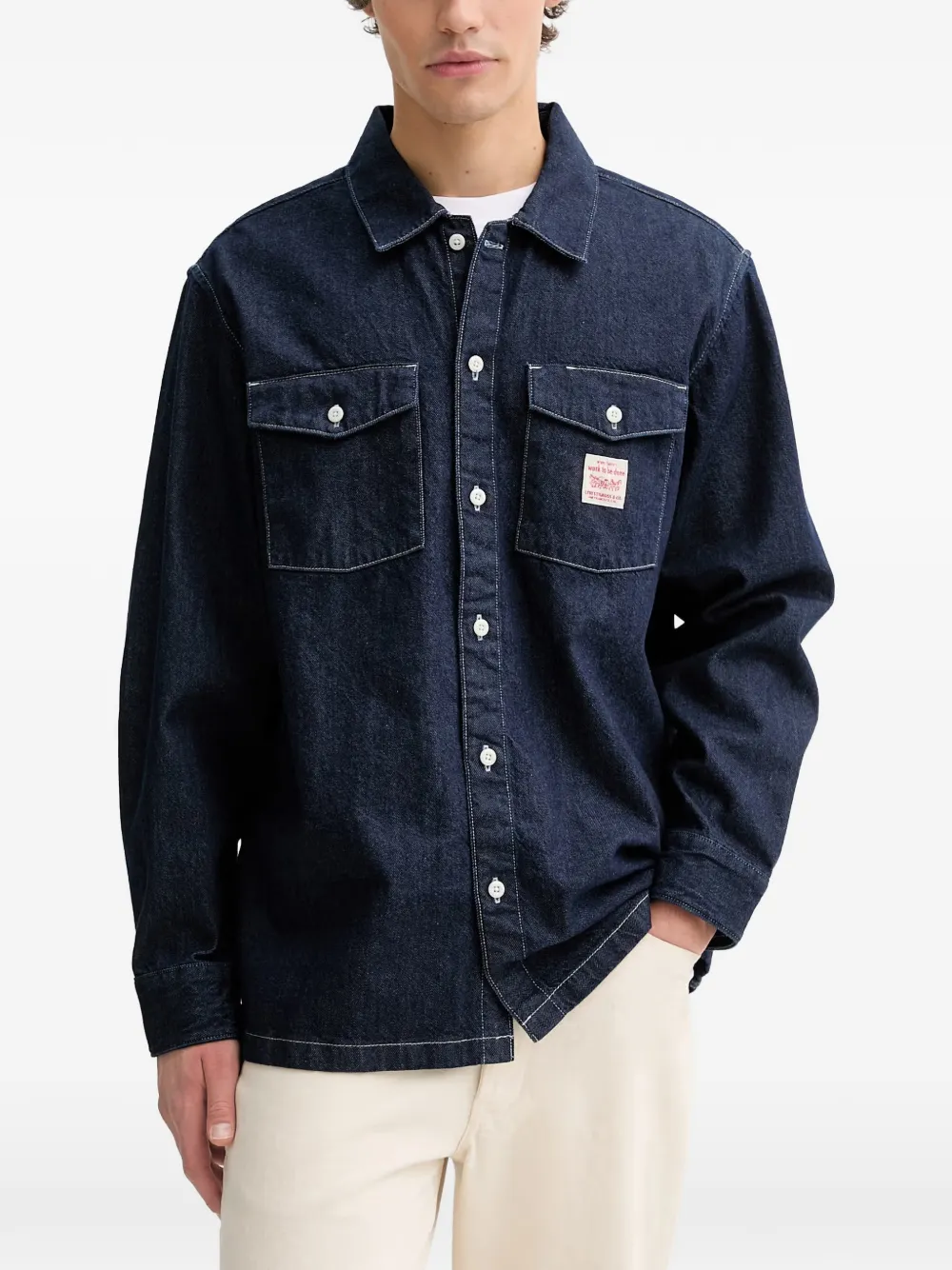 Levi's contrast-stitch denim shirt - Blu