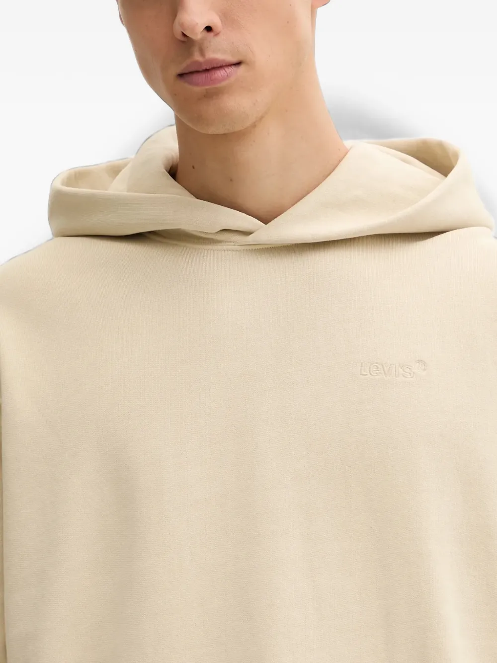 Levi's logo-embroidered hoodie Beige