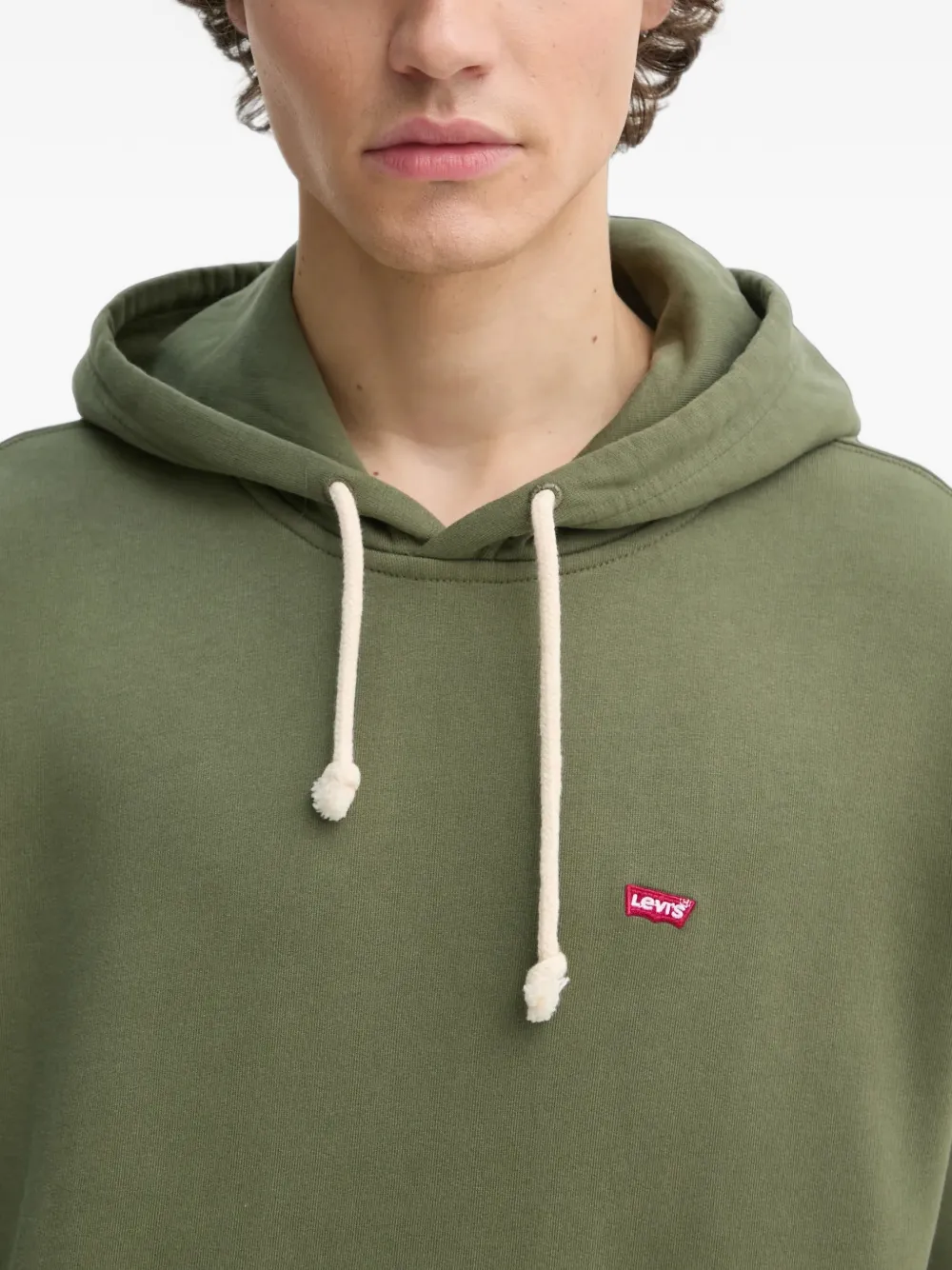 Levi's logo-patch drawstring hoodie Groen