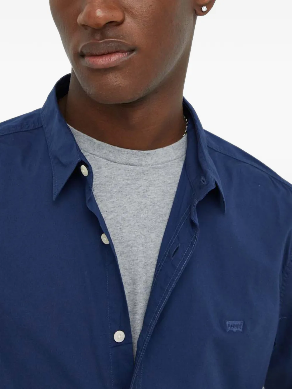 Levi's Battery Housemark long-sleeve button shirt Blauw
