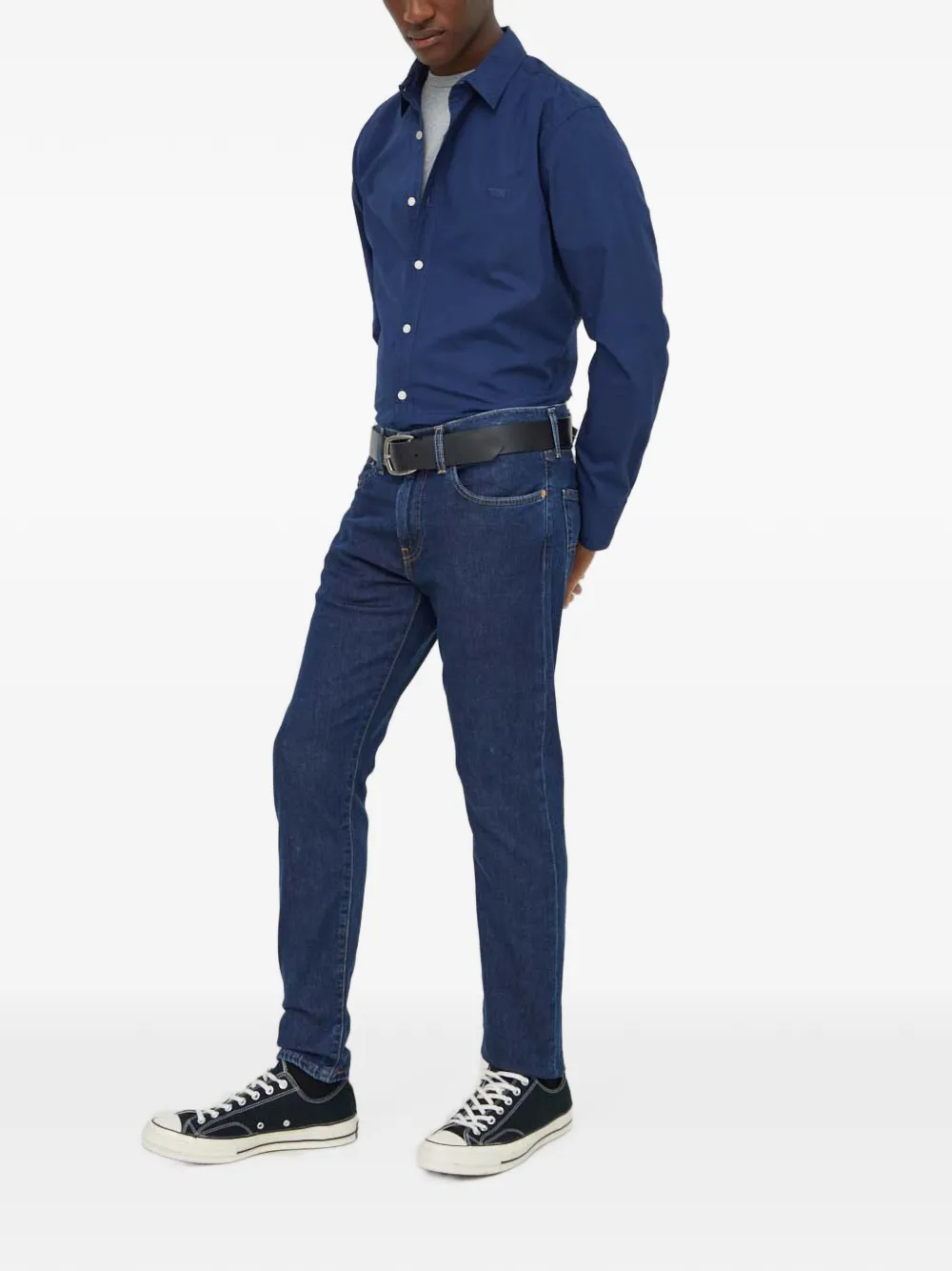 Levi's Battery Housemark long-sleeve button shirt Blauw