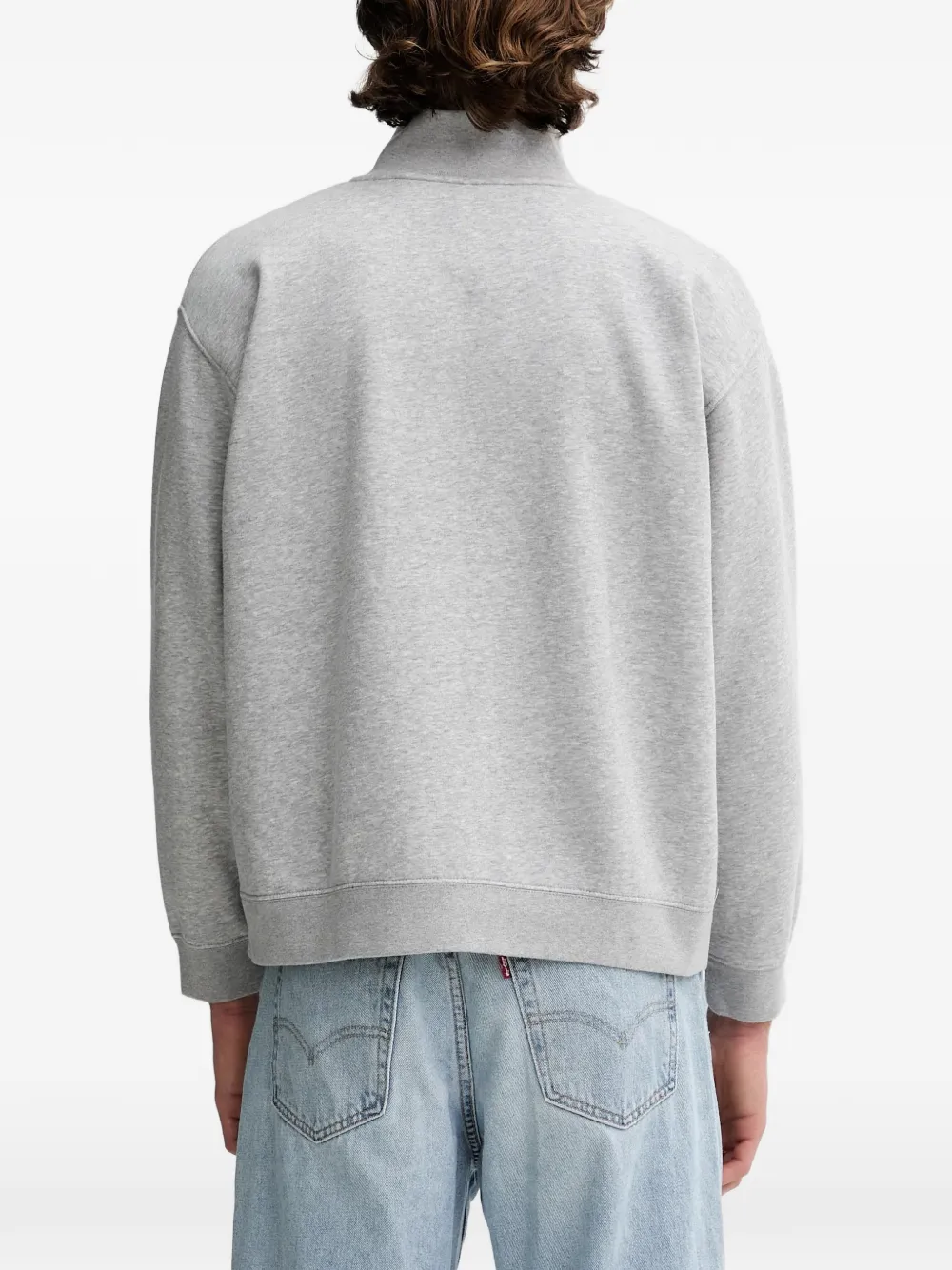 Levi's quarter-zip logo-patch sweatshirt Grijs