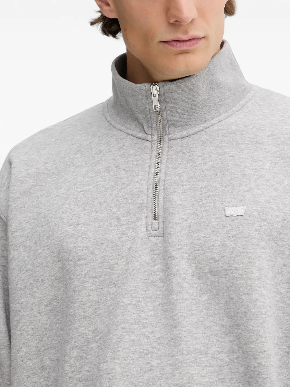 Levi's quarter-zip logo-patch sweatshirt Grijs