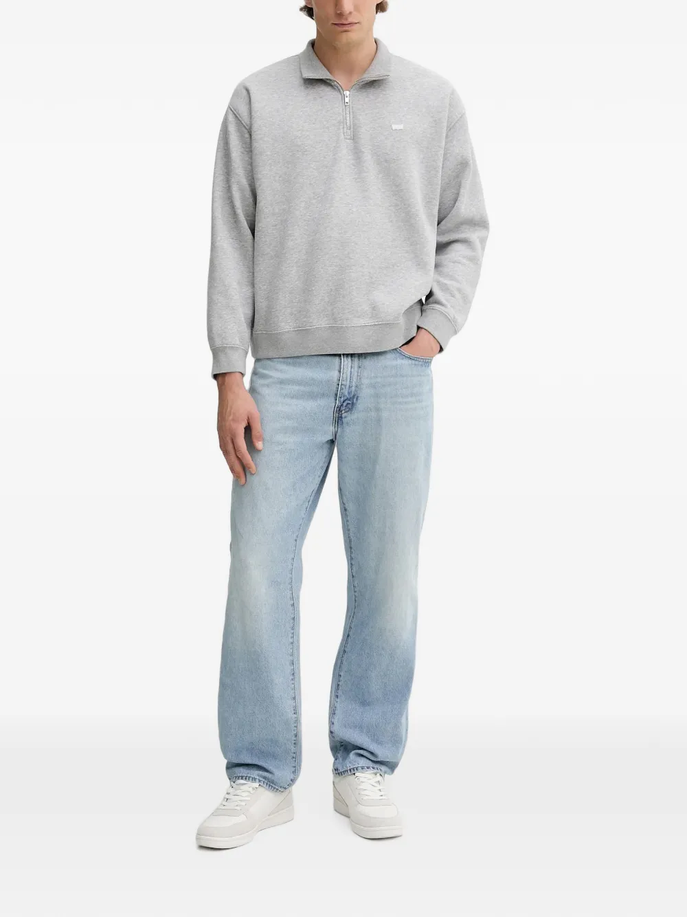 Levi's quarter-zip logo-patch sweatshirt Grijs