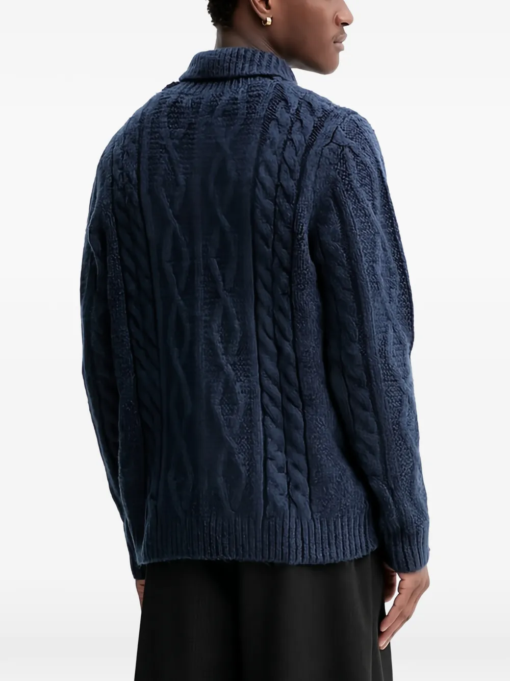 Levi's Kabelgebreide trui met sjaalkraag Blauw