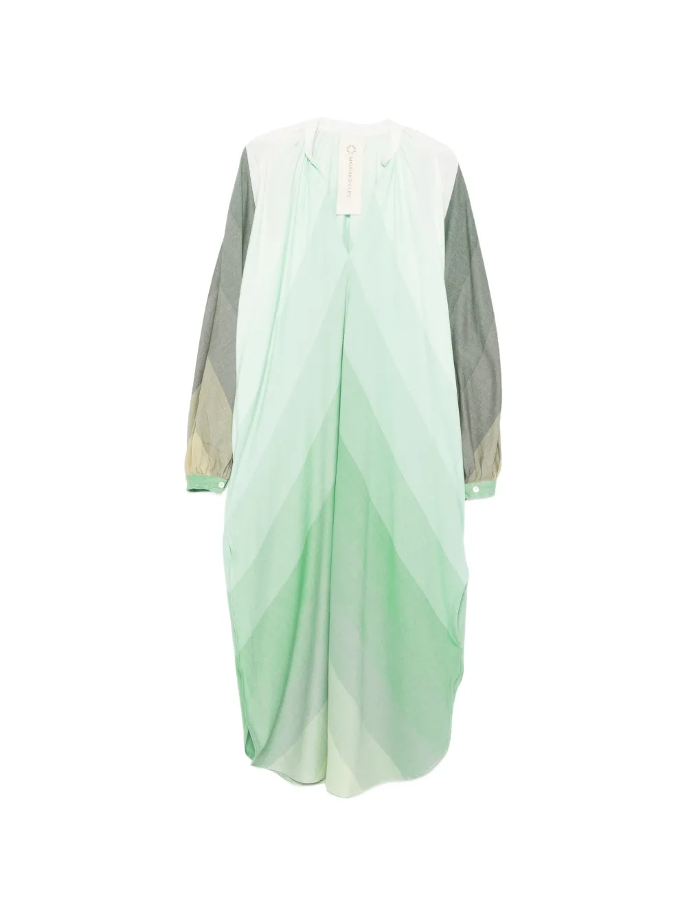 Marrakshi Life striped long-sleeve maxi dress - Verde