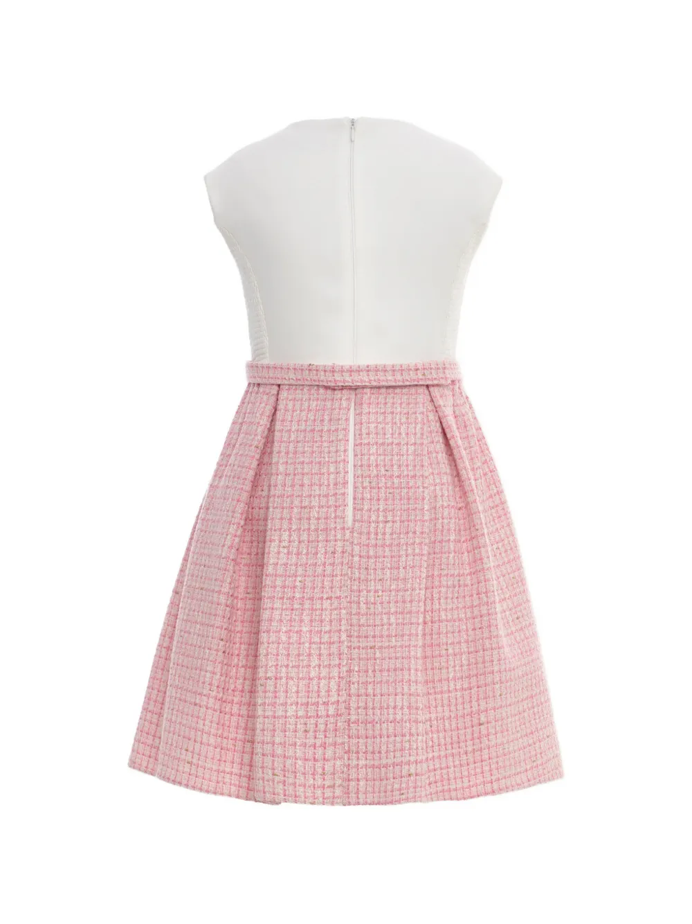 Dress & Fleur Mouwloze jurk set met tweed rok Roze
