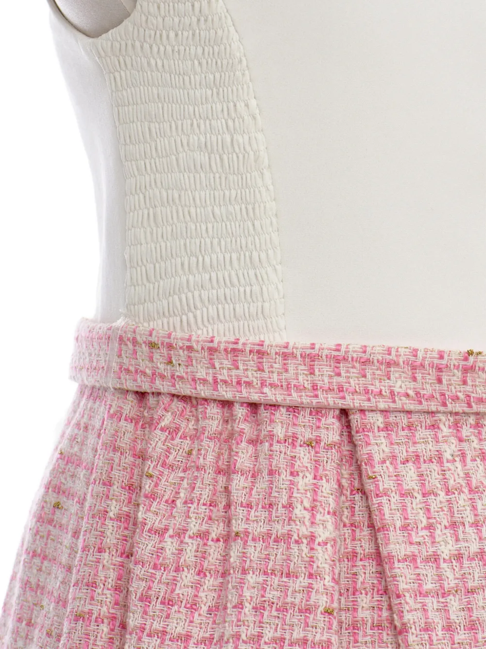 Dress & Fleur Mouwloze jurk set met tweed rok Roze