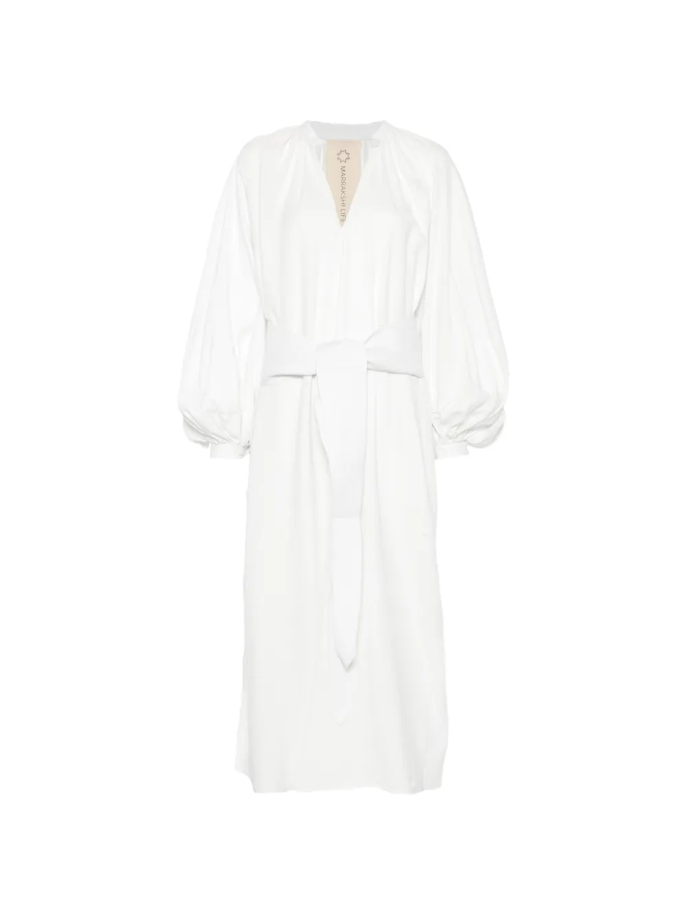 Marrakshi Life tie-waist dress - Weiß
