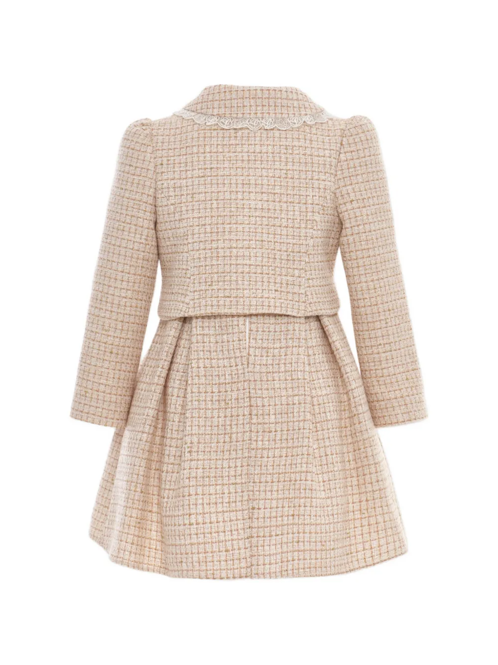 Dress & Fleur Bouclé blazer en rok set Beige