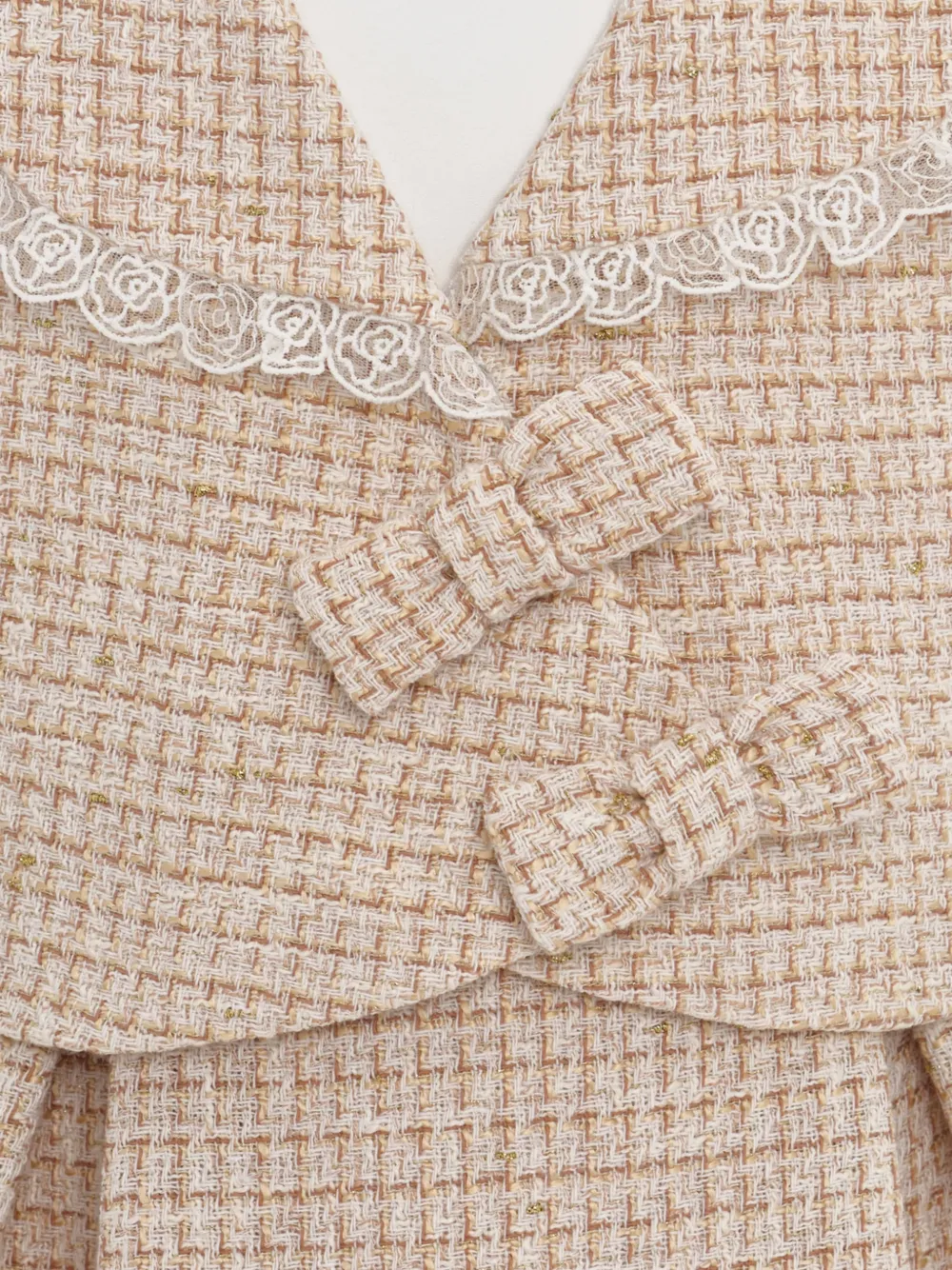 Dress & Fleur Bouclé blazer en rok set Beige