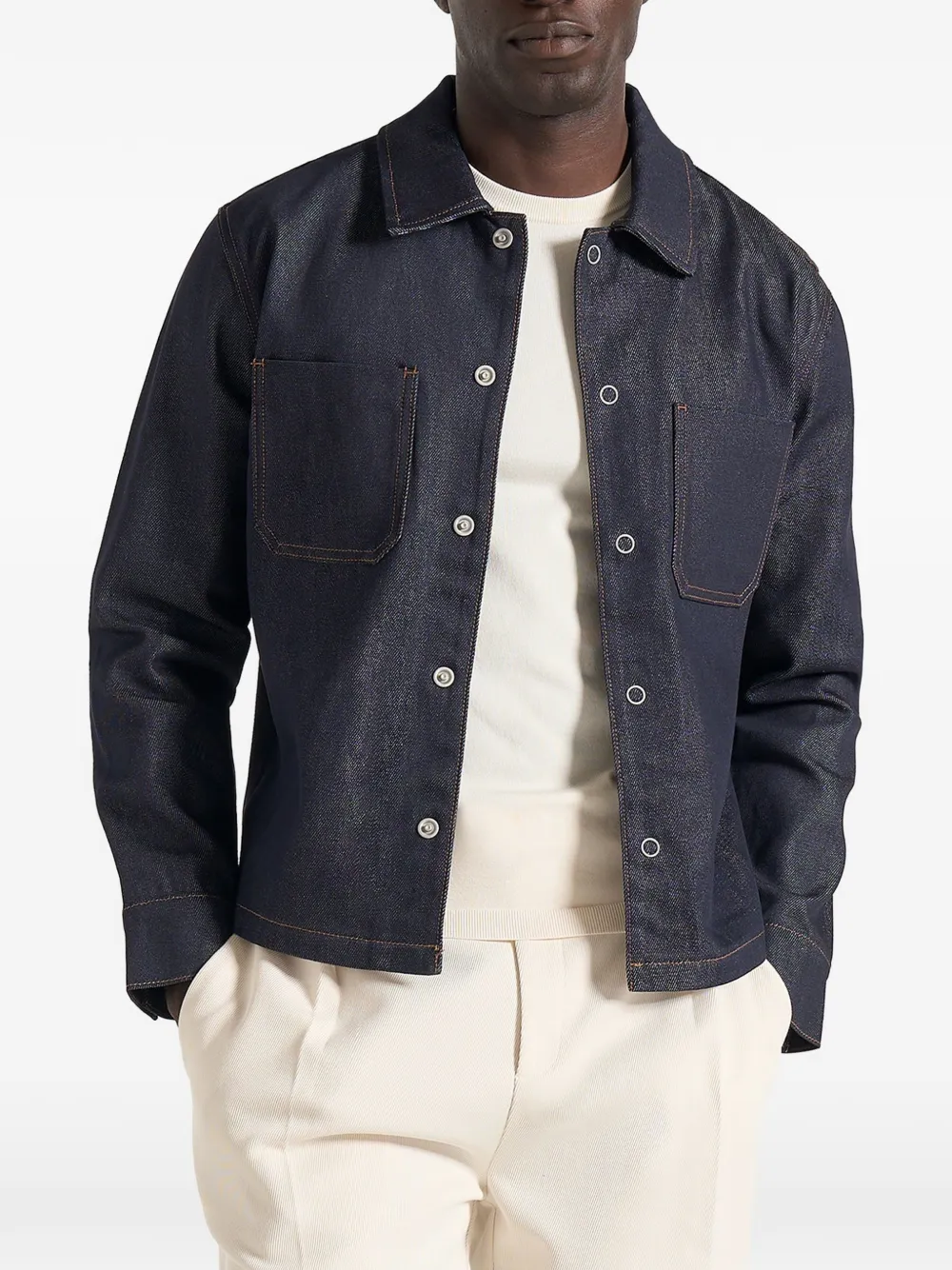 Manière De Voir Asher button double-pocket shirt - Blu