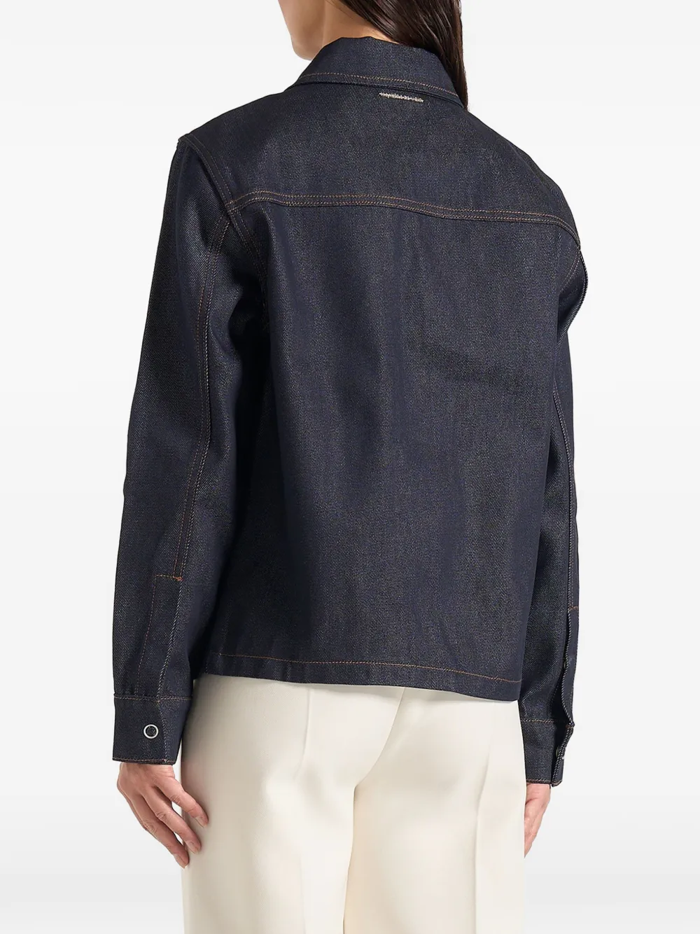 Manière De Voir Asher indigo denim shirt Blauw