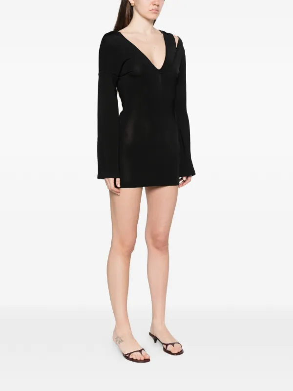 aya muse black mini dress Aya Muse V-neck Mini Dress