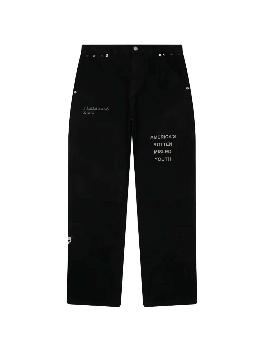 Pleasures Zero Work embroidered trousers - Nero