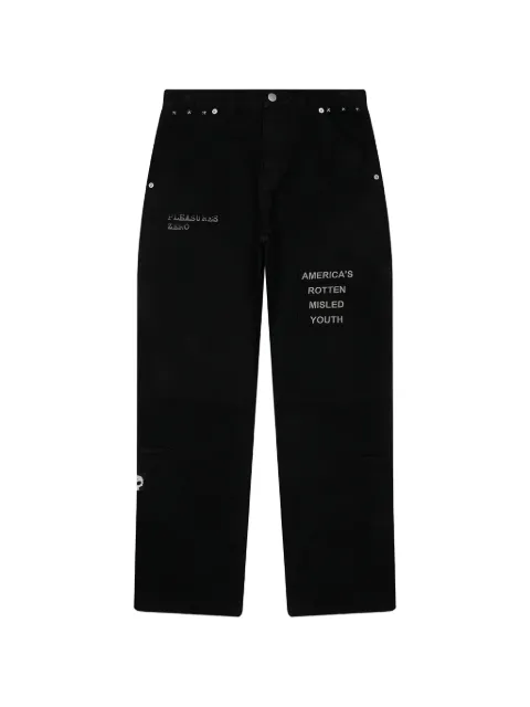 Pleasures Zero Work embroidered trousers
