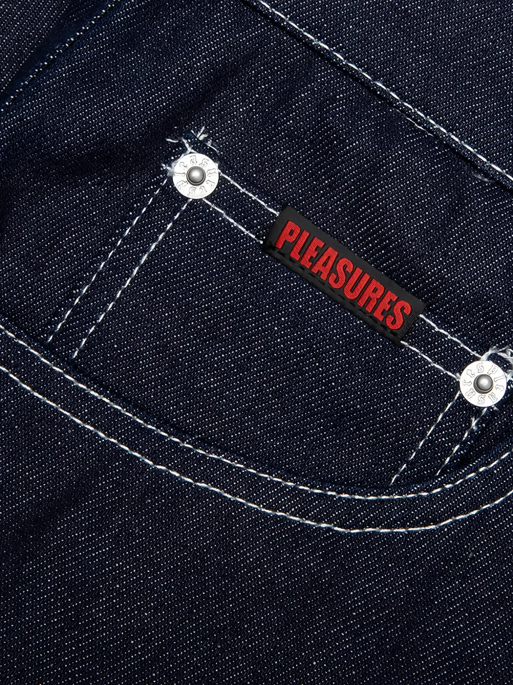  Pleasures Skull Embroidered Denim Shorts - Blue 