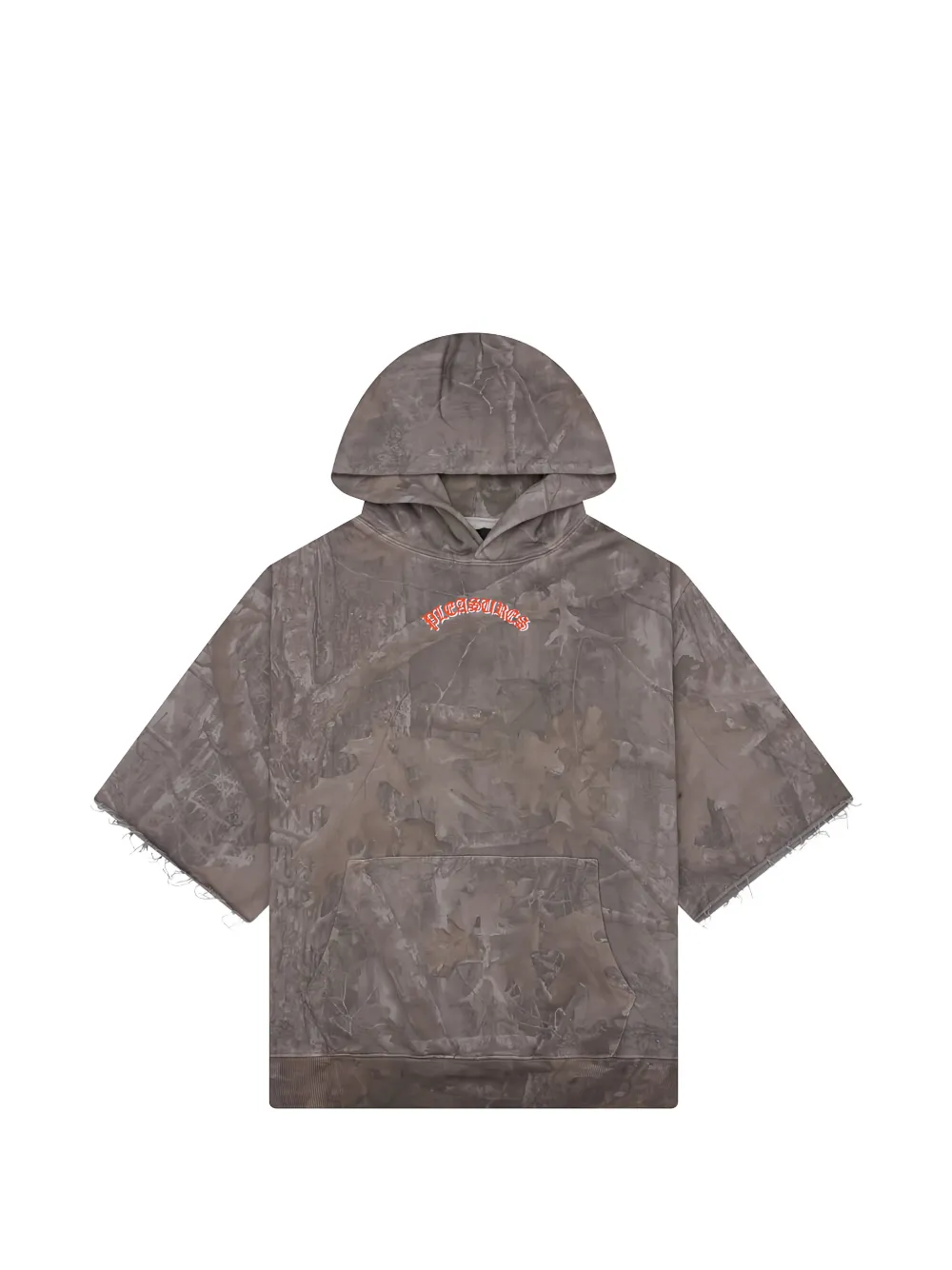 Pleasures cut-off camo hoodie - Marrone
