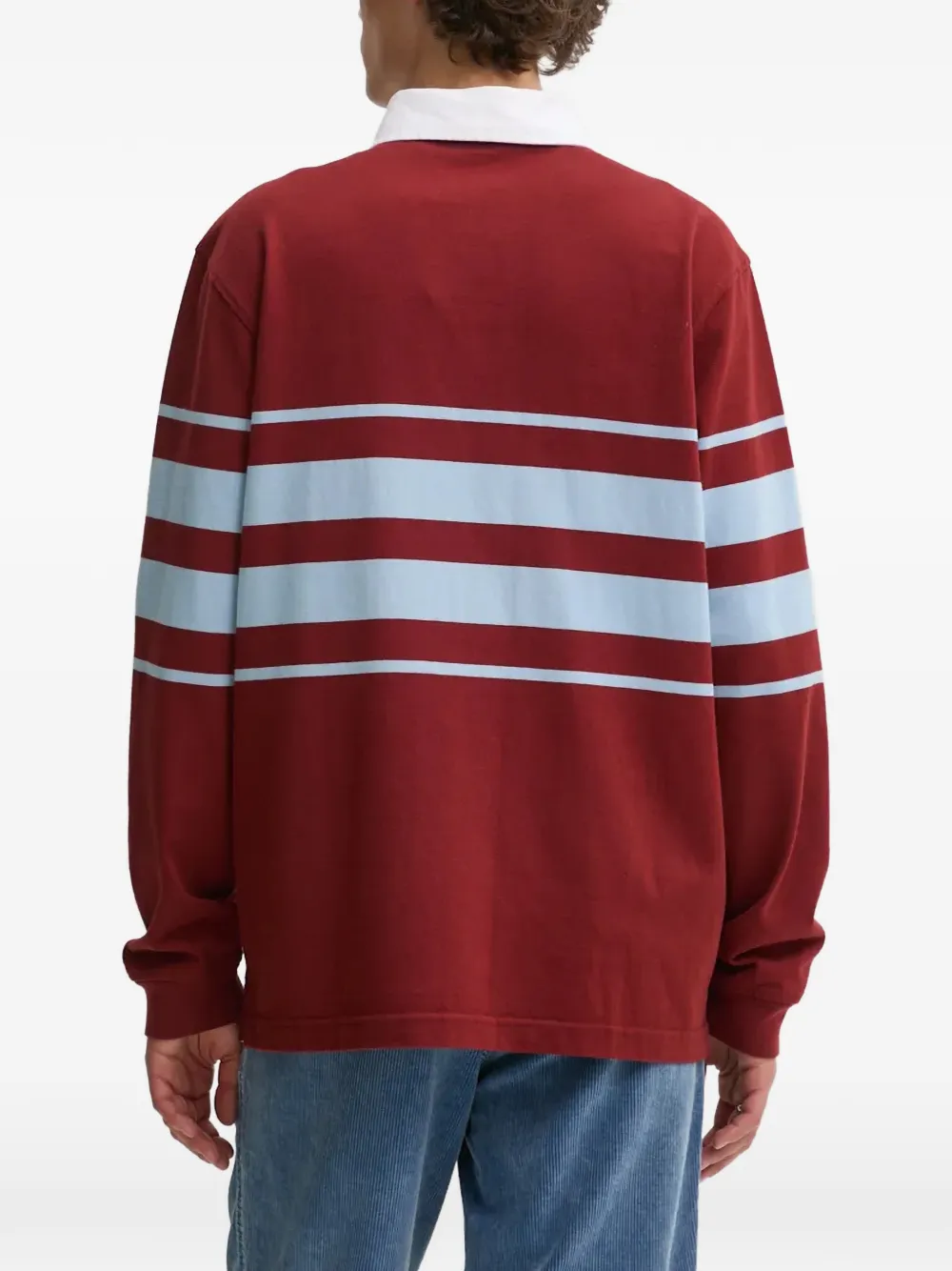 Levi's Union Rugby striped long-sleeve polo shirt Rood
