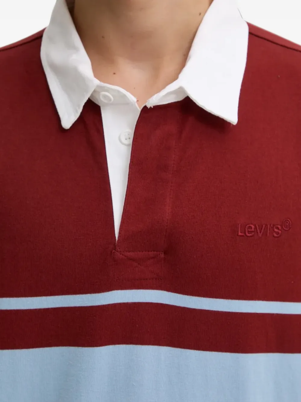 Levi's Union Rugby striped long-sleeve polo shirt Rood