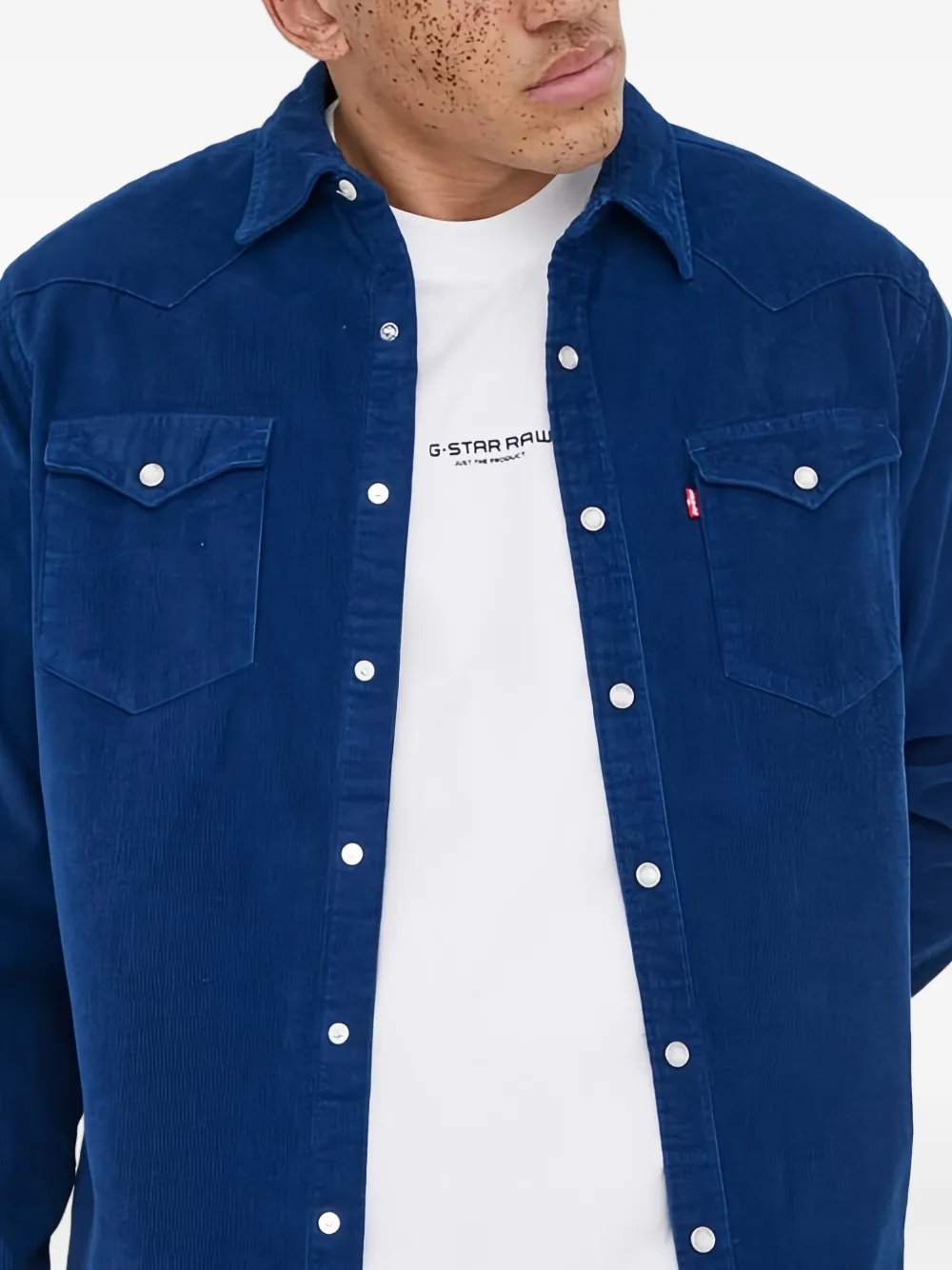 Levi's Barstow ribfluwelen overhemd met knopen Blauw