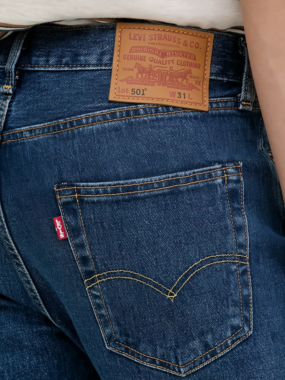 Levi's 501 shorts met logopatch Blauw