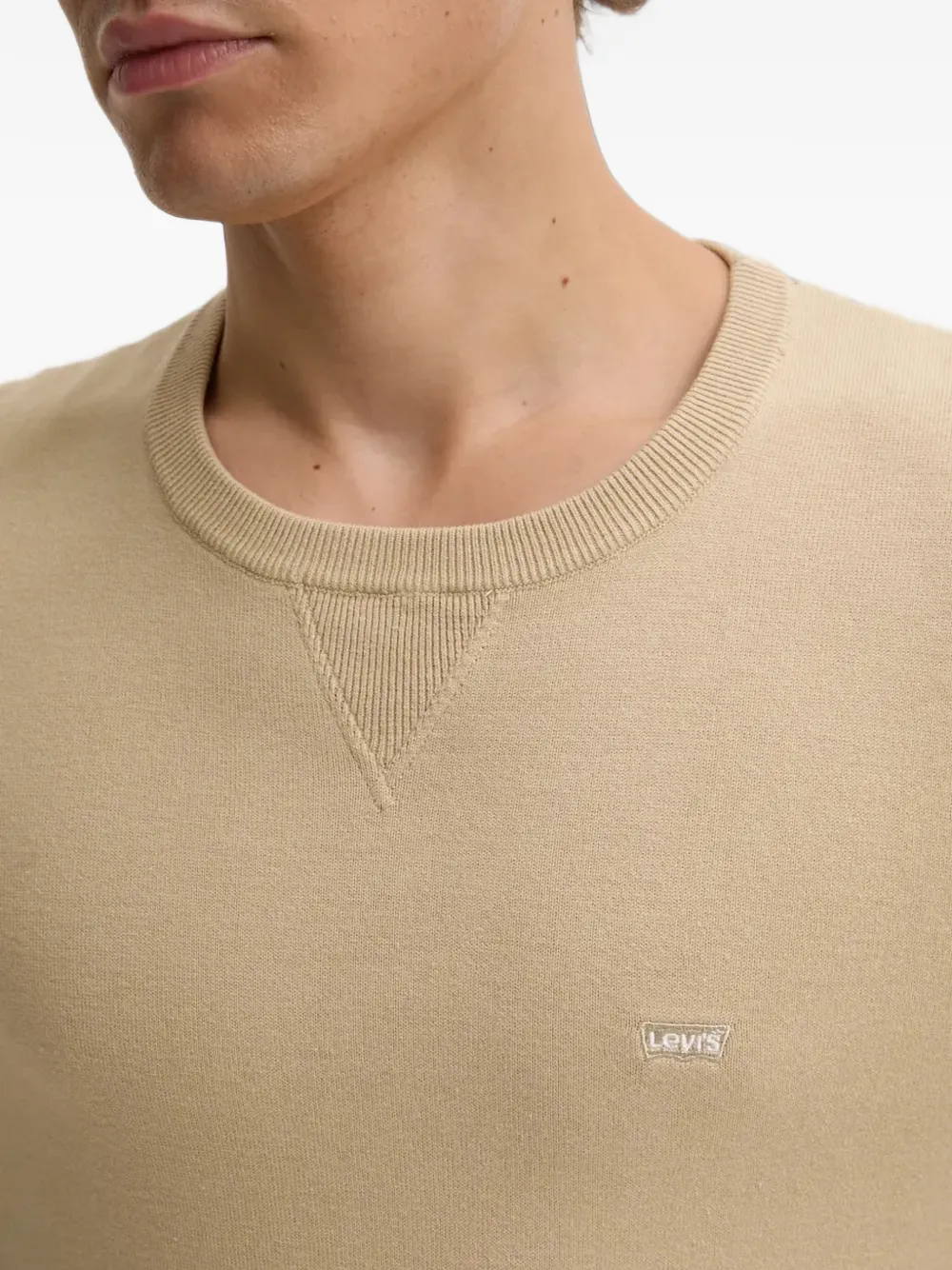 Levi's Housemark crew-neck knitted sweater Beige