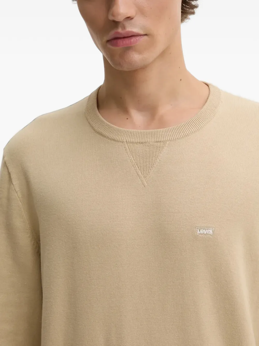 Levi's Housemark crew-neck knitted sweater Beige