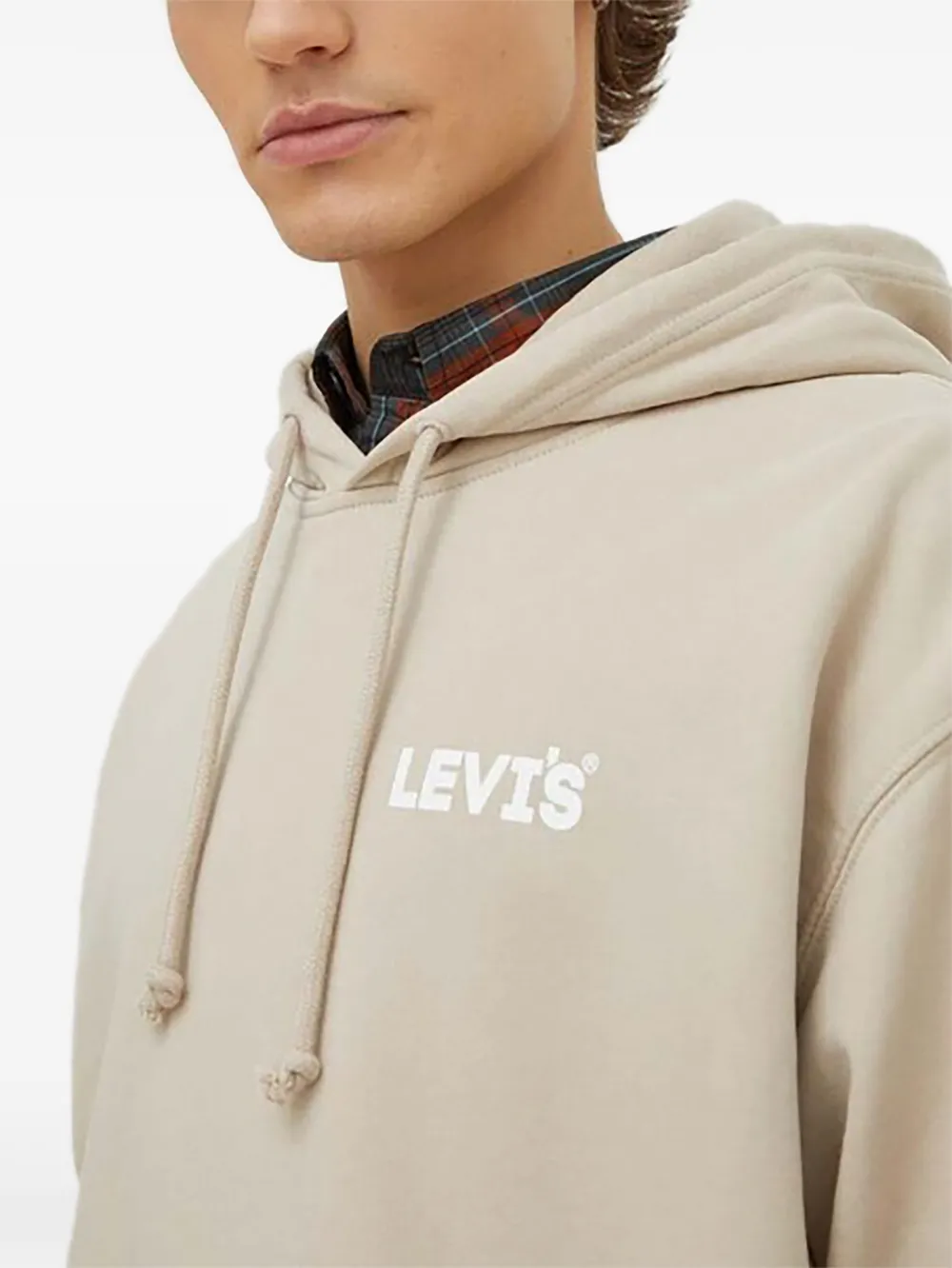 Levi's Hoodie met trekkoord en logo Beige