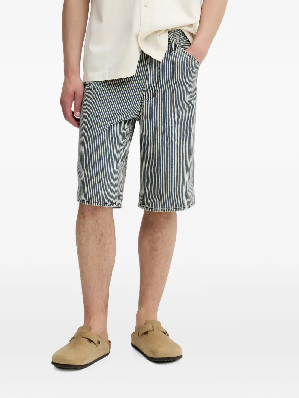 Levi's 568 Loose Carpenter striped denim shorts