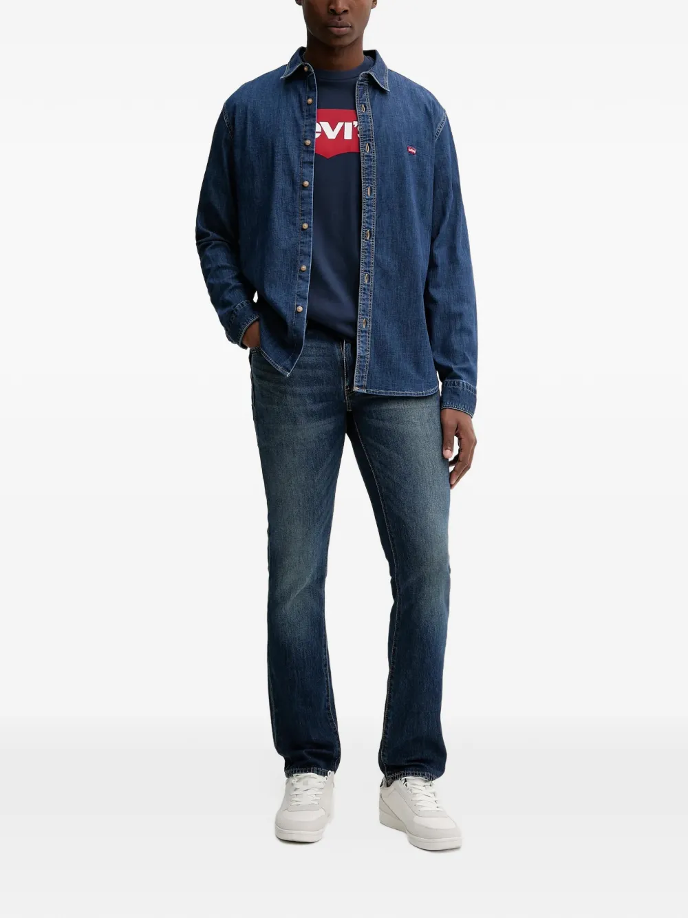Levi's Overhemd met logopatch Blauw