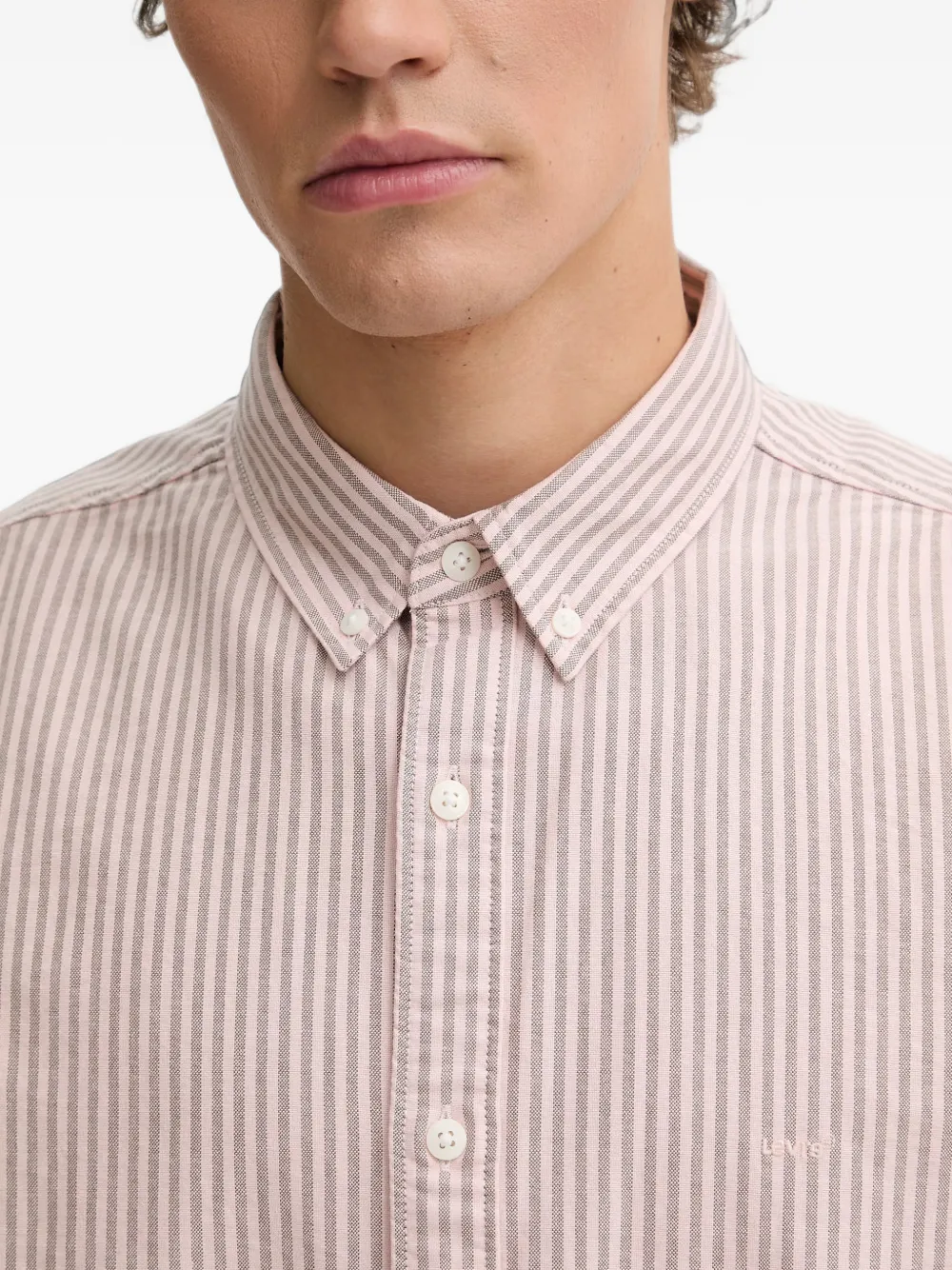 Levi's Authentic gestreept katoenen overhemd met knopen Roze