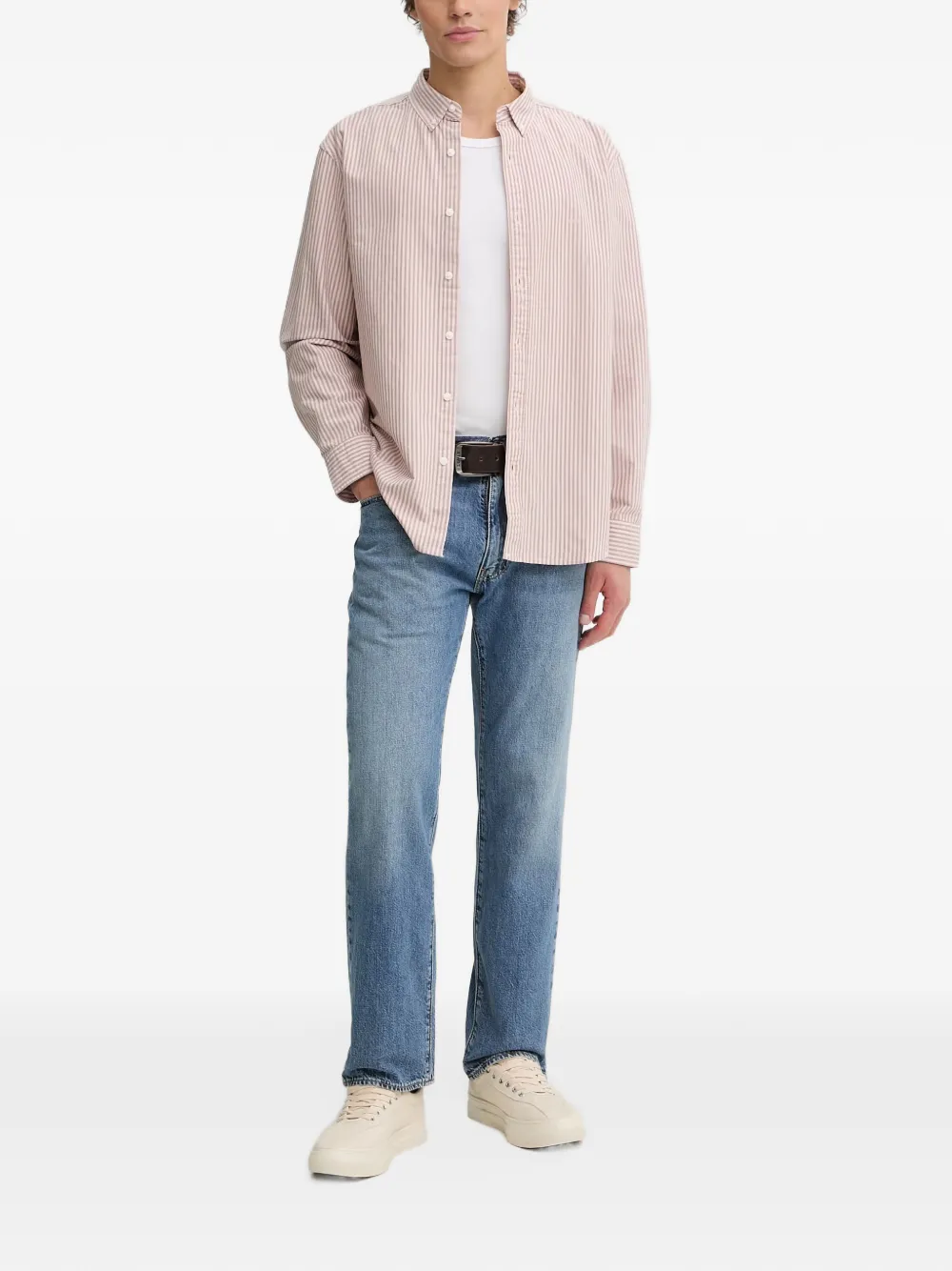 Levi's Authentic gestreept katoenen overhemd met knopen Roze