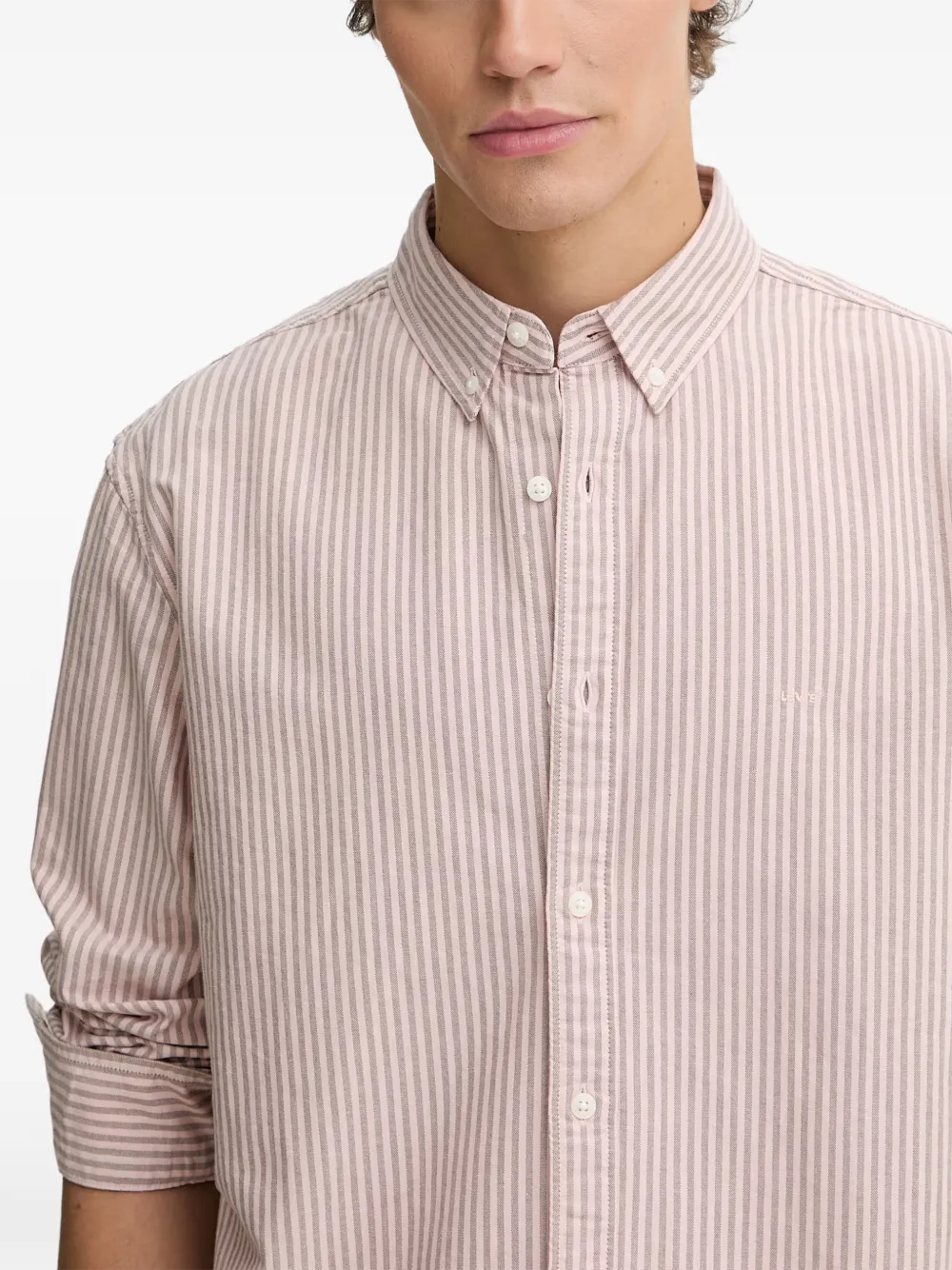 Levi's Authentic gestreept katoenen overhemd met knopen Roze