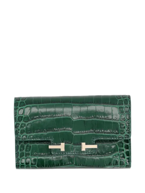 TOM FORD T-bar reptile-effect wallet