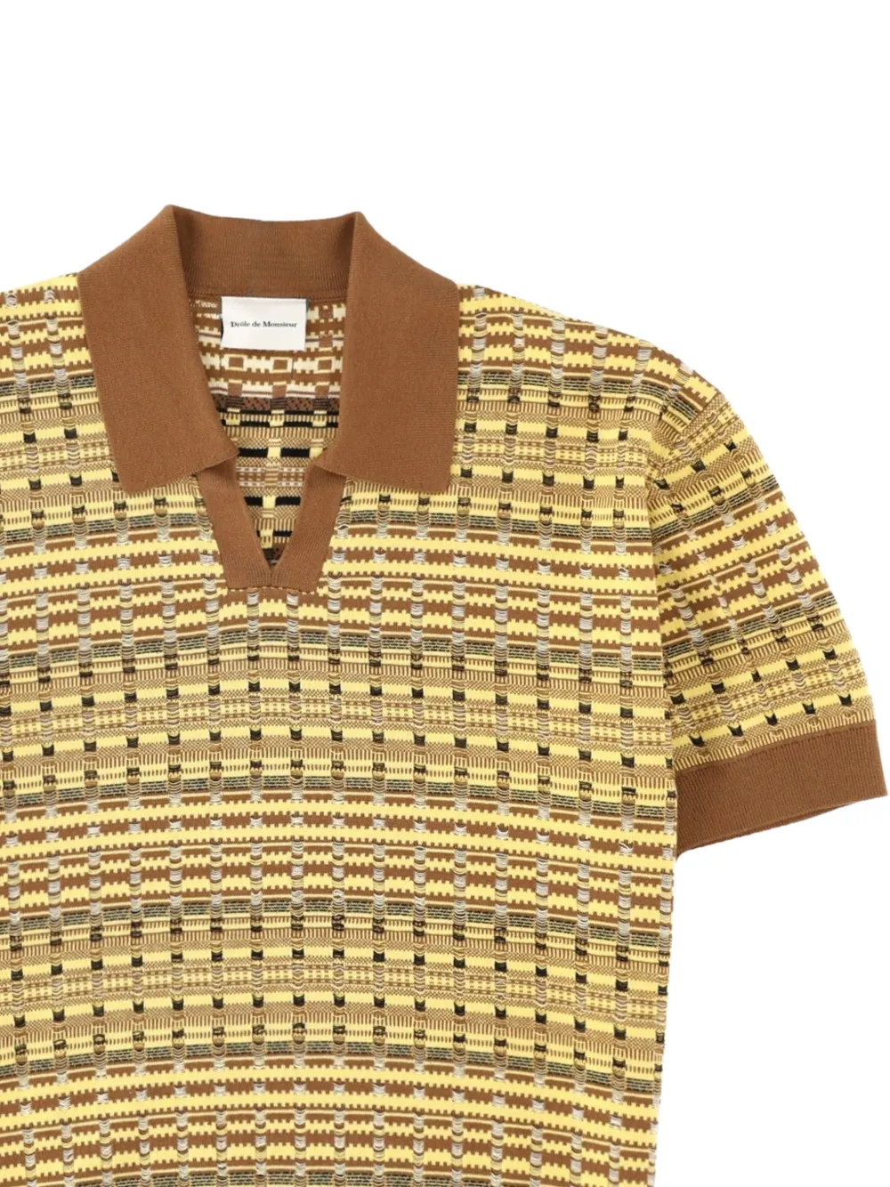 Drôle De Monsieur Poloshirt met V-hals Beige