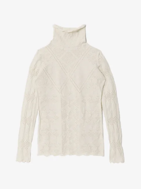 Beautiful People bluse med blonde og rullekrave