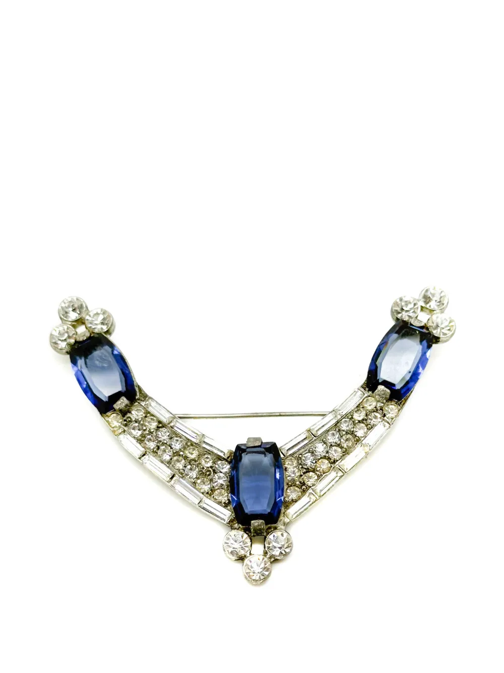 Jennifer Gibson Jewellery 1930s Art Deco sapphire brooch – Silver